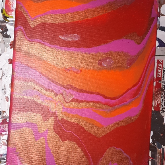 2 8×10 personally done Acrylic painting pours - Picture 2 of 2